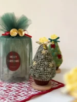 Crochet Mini Pine Figurine – Handcrafted Holiday Decor
