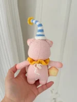 Crochet Striped Mascot Figurine – Premium Cotton Knit Accessory - Image 3
