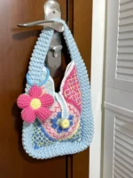 Crochet Granny Square Tote – Heritage Chunky Knit Floral Motif - Image 2