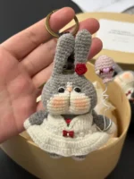 Crochet Wedding Bunny Figurine Gift Box – Amigurumi Bride & Groom Set - Image 4