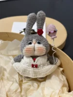 Crochet Wedding Bunny Figurine Gift Box – Amigurumi Bride & Groom Set - Image 9