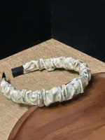 Song Brocade Padded Headband – Shimmering Midnight Rose - Image 2