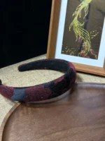 Song Brocade Padded Headband – Shimmering Midnight Rose