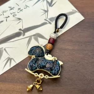 Song Brocade Horse Charm – Iridescent Black
