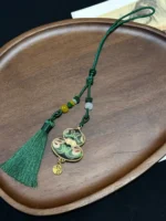 Shu Brocade Gourd Charm – Emerald Prosperity - Image 3
