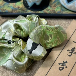 Song Brocade Scrunchie – Panda & Bamboo