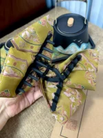 Song Brocade Claw Clip – Golden Treasure Flower - Image 2