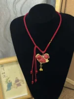 Song Brocade Pony Necklace – Tea & Lotus – Lucky Horse