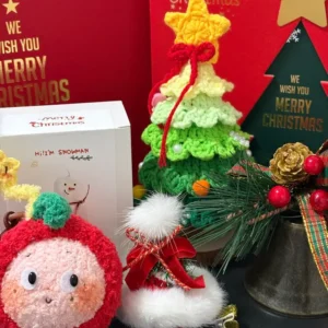 Crochet Christmas Figurine Gift Box – Artisan Tree, Peace Apple Set