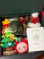 Crochet Christmas Figurine Gift Box – Artisan Tree, Peace Apple Set - Image 2