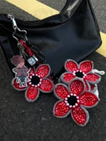 Crochet "Shadow Bloom" Figurine Charm – Pixel Art Amigurumi Accessory