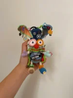 Crochet "Misfit Hare" Figurine Charm – Steampunk & Patchwork Style Amigurumi - Image 7