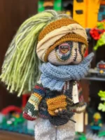 Crochet "Wasteland Drifter" Art Figurine – Merino Wool Amigurumi Collectible - Image 2