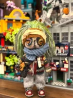 Crochet "Wasteland Drifter" Art Figurine – Merino Wool Amigurumi Collectible
