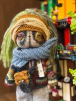 Crochet "Wasteland Drifter" Art Figurine – Merino Wool Amigurumi Collectible - Image 3