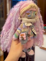 Crochet "Pastel Wanderer" Art Figurine – Shetland Wool Amigurumi Collectible - Image 2