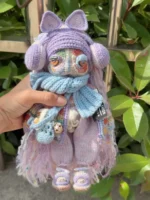 Crochet "Galaxy Drifter" Art Figurine – Merino Wool Amigurumi Collectible - Image 9