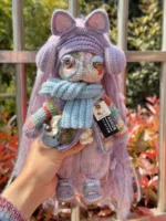 Crochet "Galaxy Drifter" Art Figurine – Merino Wool Amigurumi Collectible - Image 4