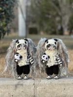 Crochet "Panda Grunge Drifter" Art Figurine – Milk Cotton Amigurumi Collectible - Image 5