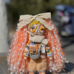 Crochet "Harvest Sun Drifter" Art Figurine – Milk Cotton Amigurumi Collectible
