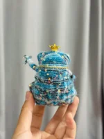 Knitted "Prosperity Prince" Art Figurine – Merino Wool Lucky Frog - Image 5