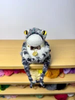 Knitted "Prosperity Prince" Art Figurine – Merino Wool Lucky Frog - Image 6