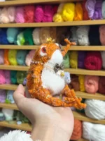 Knitted "Prosperity Prince" Art Figurine – Merino Wool Lucky Frog - Image 9