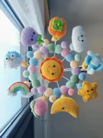 Crochet "Happy Sky Garden"  Baby Crib Mobile – Montessori Nursery Decor