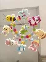 Crochet "Rainbow Animal Carnival" Baby Crib Mobile – Montessori Nursery Decor