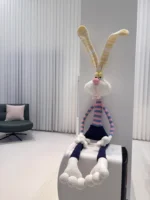 Crochet "Lanky Noodle Bunny" Giant Plush – 1 Meter Amigurumi Collectible - Image 8