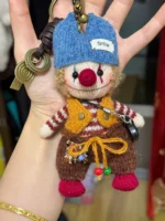 Knitted "Barnaby" Vintage Clown Bag Charm – Retro Style Soft Plush - Image 3