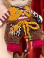 Knitted "Barnaby" Vintage Clown Bag Charm – Retro Style Soft Plush - Image 2