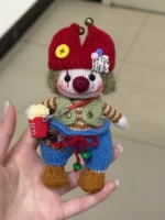 Knitted “Bloom” Vintage Clown Bag Charm – Retro Style Soft Plush - Image 6