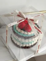 Crochet "Berry Mint Choco" Cake Storage Box – Decor & Birthday Gift