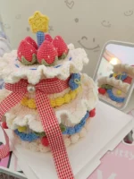Crochet "Strawberry" Double-Tier Cake Box – Decor & Birthday Gift - Image 2