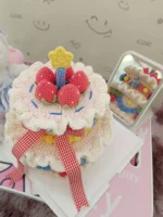 Crochet "Strawberry" Double-Tier Cake Box – Decor & Birthday Gift