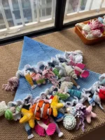 Crochet "Living Ocean" 2-in-1 Rug & Blanket – 3D Marine Life Sensory Playmat - Image 4