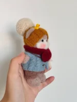 Knitted "Cozy Winter Bear" – Heirloom Quality Wool Figurine - Image 3