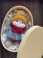 Knitted "Cozy Winter Bear" – Heirloom Quality Wool Figurine