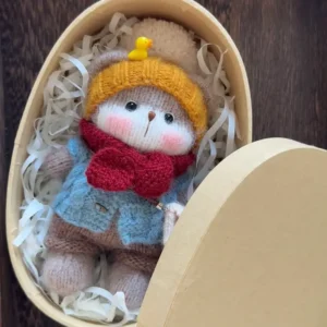 Knitted "Cozy Winter Bear" – Heirloom Quality Wool Figurine