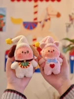 Crochet "Starlight Snoozer" Bag Charm – Fluffy Pajama Puppy & Kitty - Image 5