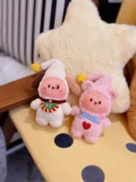 Crochet "Starlight Snoozer" Bag Charm – Fluffy Pajama Puppy & Kitty - Image 3