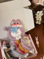 Crochet "Lilac Dream" Coaster – Fluffy Cat Mug Rug - Image 3