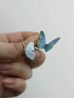 Chinese Lacquer Earrings – Butterfly Shadow – Mother of Pearl Art Jewelry - Image 11
