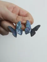 Chinese Lacquer Earrings – Butterfly Shadow – Mother of Pearl Art Jewelry - Image 18
