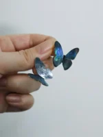 Chinese Lacquer Earrings – Butterfly Shadow – Mother of Pearl Art Jewelry - Image 20