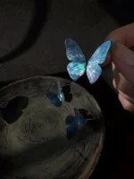 Chinese Lacquer Earrings – Butterfly Shadow – Mother of Pearl Art Jewelry - Image 8