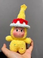 Crochet "Birthday Sprite" Bag Charm – Fuzzy Wishing Star Plushie - Image 7