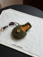 Crochet "Orange Soda" Earphone Pouch – Vintage Green & Orange Airpods Case