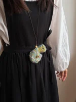 Crochet "Spring Dopamine" Earphone Pouch – Confetti Meadow Mini Lanyard Bag - Image 4